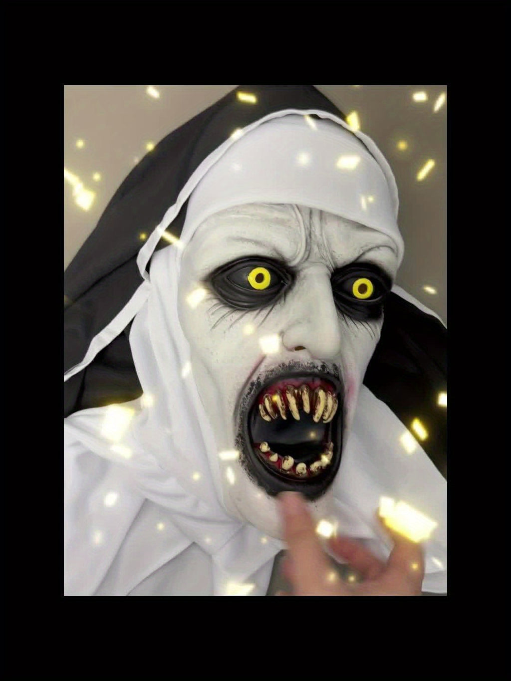 Realistische Gruselige Nonnenmaske aus Latex für Halloween – Handwaschbar Horror Kostüm Zubehör