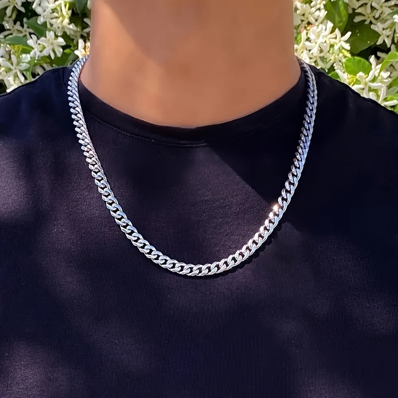 Stylische 7mm Edelstahl Cuban Gliederkette für Herren – Robust & Trendy Accessoire