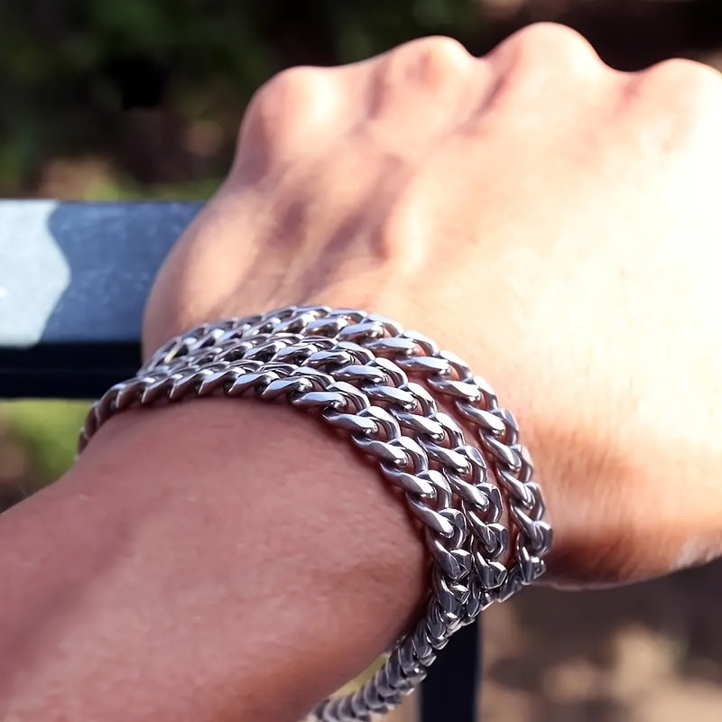 Stylische 7mm Edelstahl Cuban Gliederkette für Herren – Robust & Trendy Accessoire