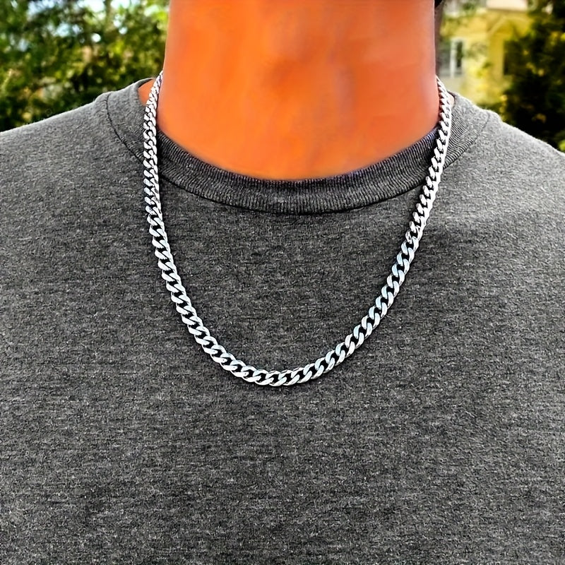Stylische 7mm Edelstahl Cuban Gliederkette für Herren – Robust & Trendy Accessoire